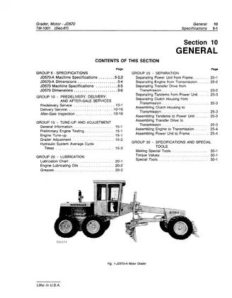 John Deere JD570 Grader Technical Manual - Servicing and Maintenance Guide Preview image 5