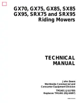 John Deere GX70 GX75 GX85 SX85 GX95 SRX75 SRX95 1988–1999 Technical Manual (P/N TM1491) – preview page 1