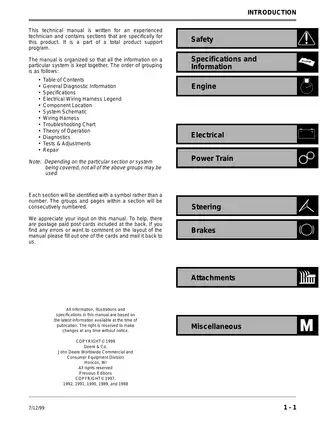 John Deere GX70, GX75, GX85, SX85, GX95, SRX75, SRX95 riding lawn mower technical manual Preview image 2