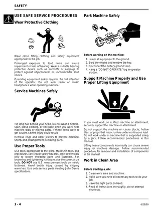 John Deere GX70, GX75, GX85, SX85, GX95, SRX75, SRX95 riding lawn mower technical manual Preview image 5