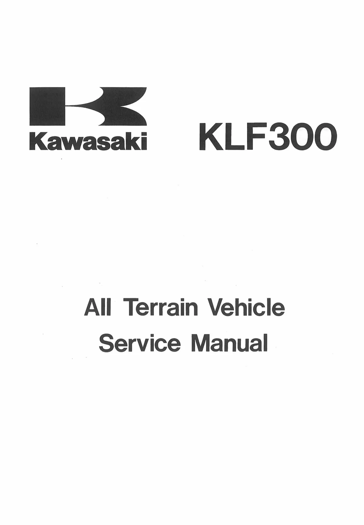 Kawasaki KLF300 ATV Service Manual and Quick Reference Guide Preview image 3