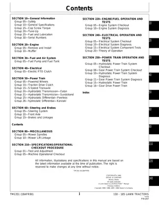 John Deere Technical Manual for 130-185 Lawn Tractors (TM1351) Preview image 3