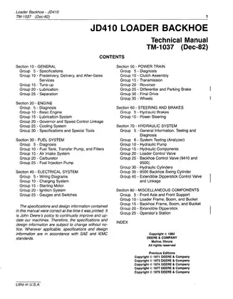 Comprehensive Technical Manual for John Deere JD410 Loader Backhoe (TM-1037) Preview image 3
