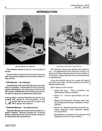 Comprehensive Technical Manual for John Deere JD410 Loader Backhoe (TM-1037) Preview image 4