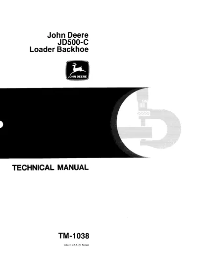 Preview: 1979 John Deere JD500-C Loader Backhoe Technical Manual (P/N TM-1038)