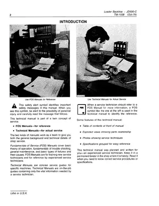 John Deere JD500-C Loader Backhoe Technical Manual Preview image 4