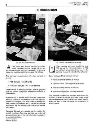 John Deere JD510 Loader Backhoe Technical Manual (TM-1039) Preview image 4