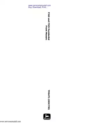 John Deere F510 and F525 Residential Front Mowers Service Manual - TM1475 Preview image 2