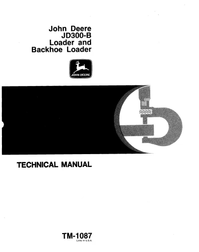 Preview: John Deere JD300-B Loader & Backhoe Technical Service Manual (TM-1087)