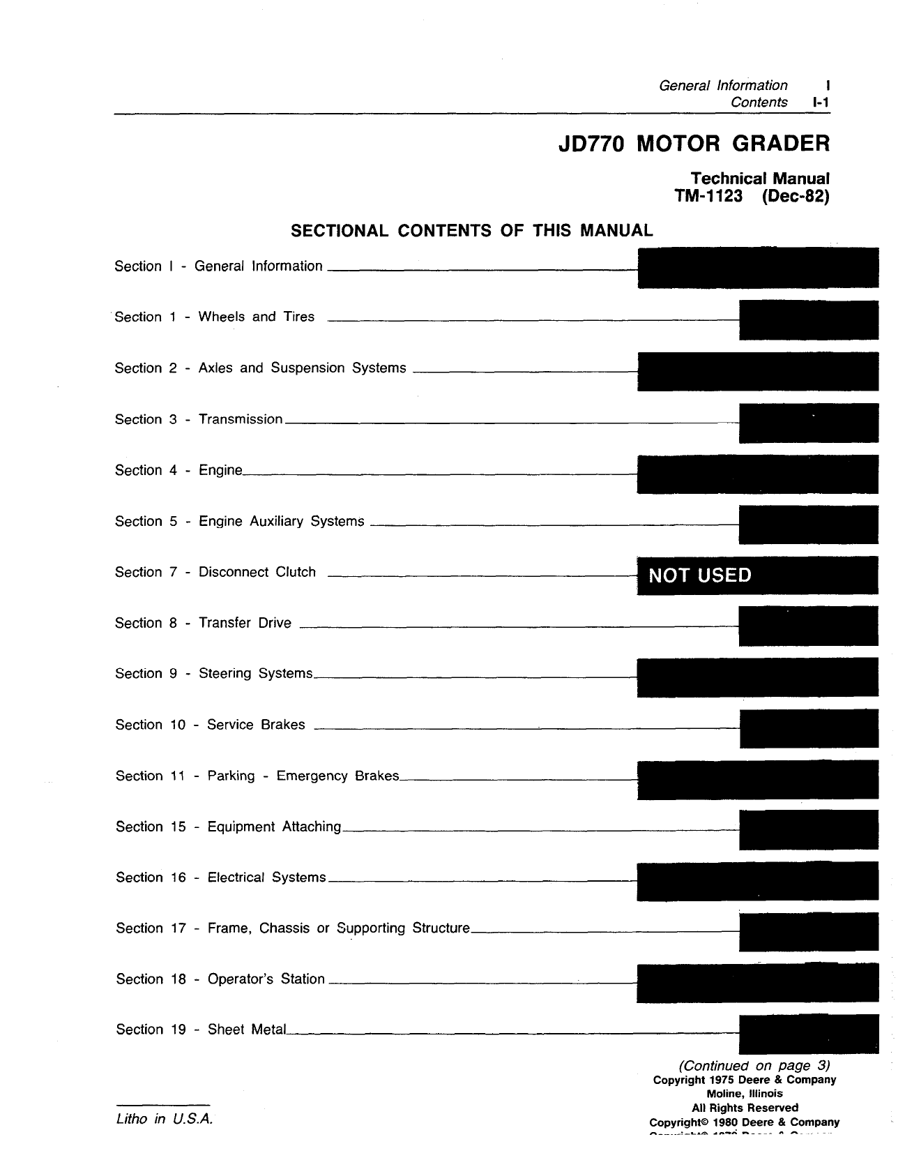 1989-1998 John Deere JD770 Motor Grader technical manual Preview image 3