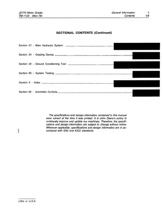 1989-1998 John Deere JD770 Motor Grader technical manual Preview image 5