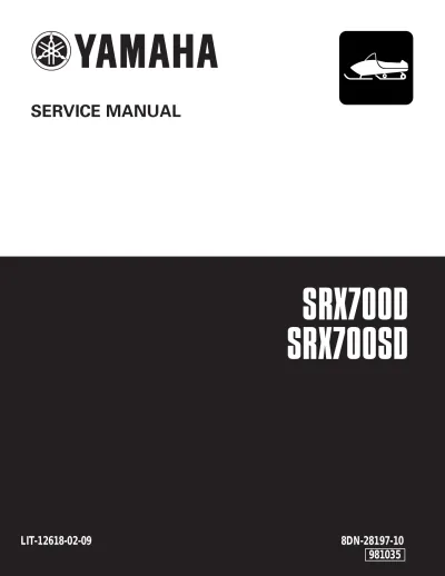 Preview: Yamaha SRX700/SRX700SD & SRX700D 1998–2002 Service Manual (P/N LIT-12618-02–09)