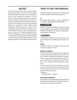 Yamaha SRX700 Service Manual - Comprehensive Guide to Maintenance and Repair Preview image 2
