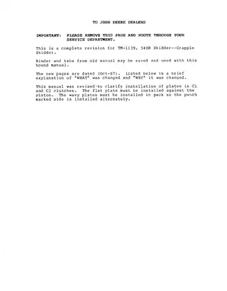 John Deere JD540-B Skidder Grapple Technical Manual TM-1139 (1987 Edition) Preview image 3
