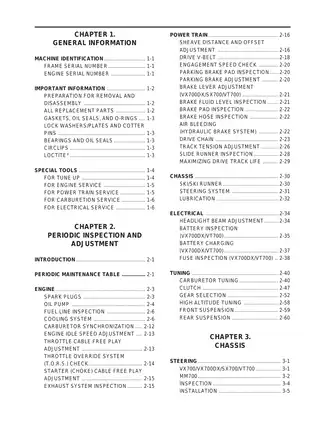 Yamaha VX700/VX700DX/SX700/VT700 Service Manual - Comprehensive Guide for Periodic Maintenance and Repair manual page 2 preview Yamaha Yamaha VX700/VX700DX/SX700/VT700 Service Manual - Comprehensive Guide for Periodic Maintenance and Repair manual preview page 2 - thumbnail