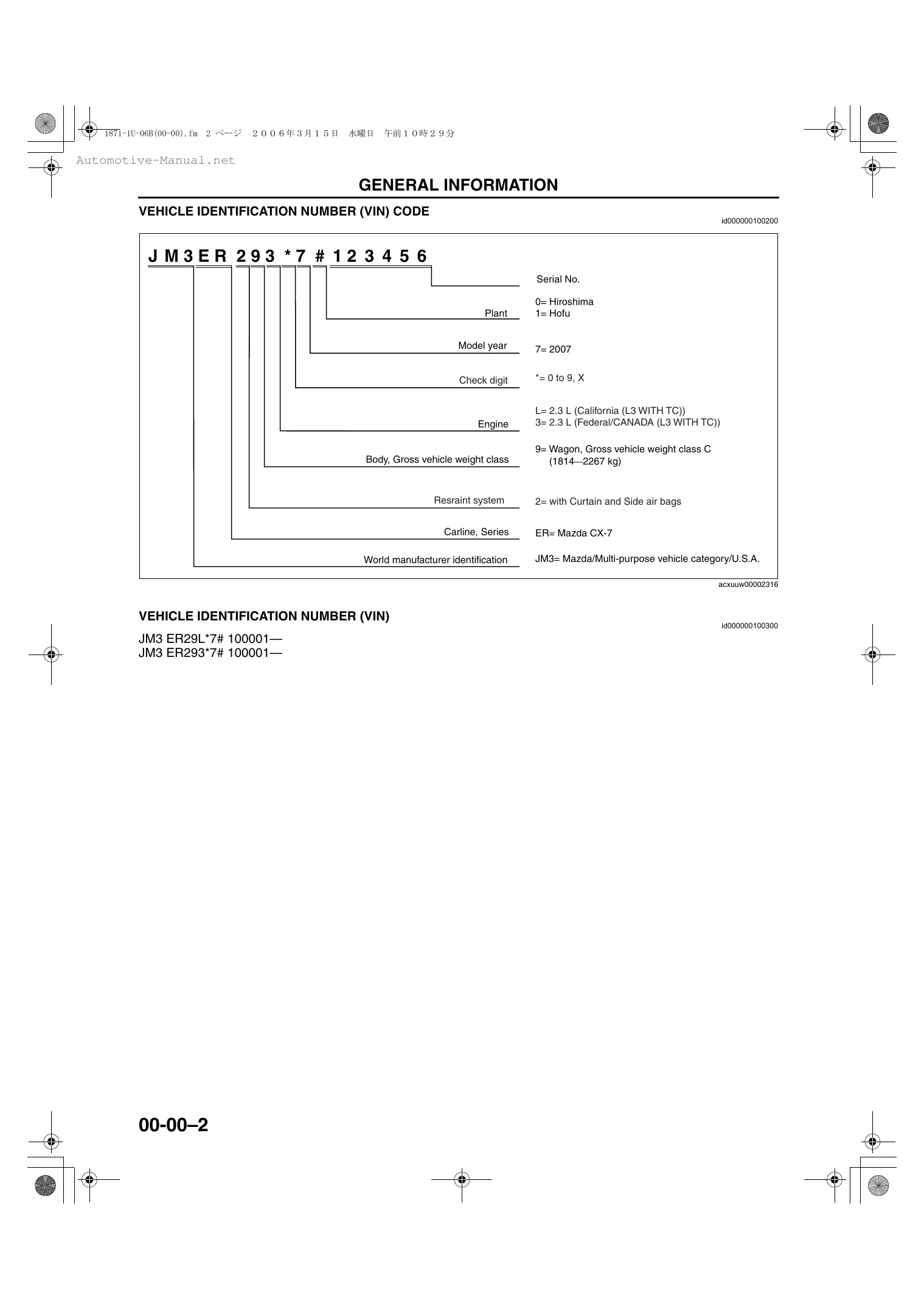 2006-2009 Mazda CX-7 workshop manual Preview image 4