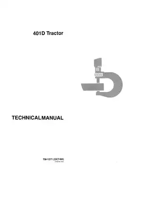John Deere 401D Industrial Tractor Technical Manual Preview image 1