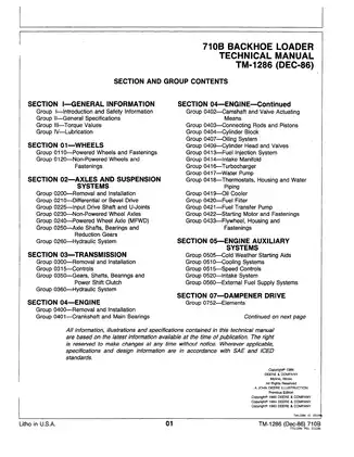 John Deere 710B Backhoe Loader Technical Manual (TM-1286) Preview image 3
