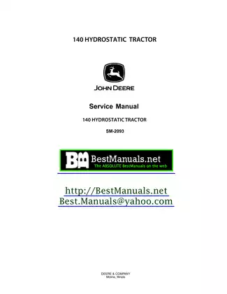 John Deere 140 garden tractor service manual