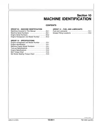 John Deere Walk-Behind Snowblower Technical Manual TM1234 (Jul-81) Preview image 5