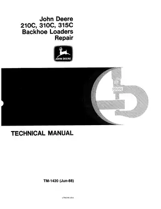 John Deere 210C, 310C, and 315C Backhoe Loaders Technical Manual