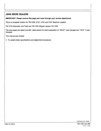 John Deere 210C, 310C, and 315C Backhoe Loaders Technical Manual Preview image 3