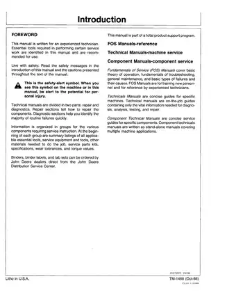 John Deere 410B, 410C, 510B, 510C Backhoe Loaders Technical Manual (TM-1468) Preview image 2