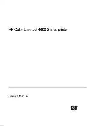 HP Color LaserJet 4600 Series Printer Service Manual - Comprehensive Guide Preview image 3