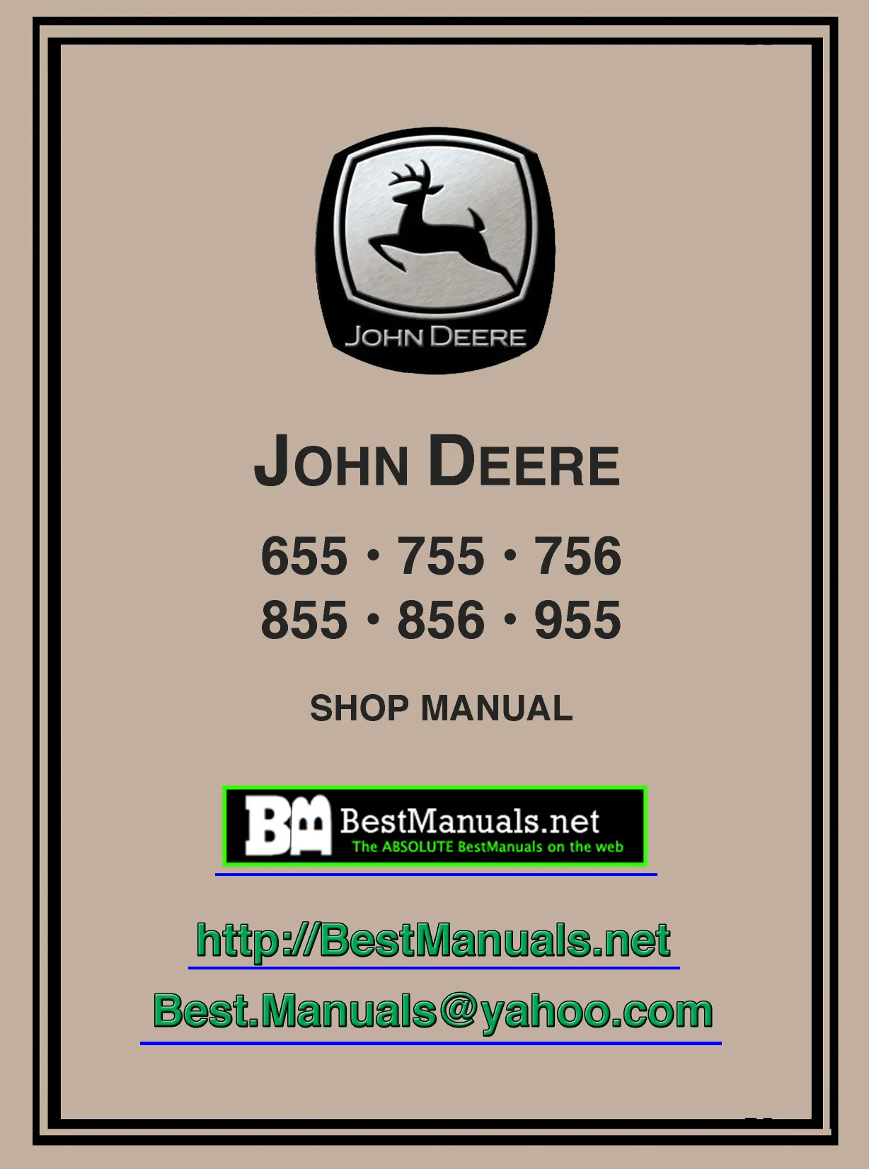John Deere 655, 755, 855, 955, 756, 856 lawn tractor service technical manual