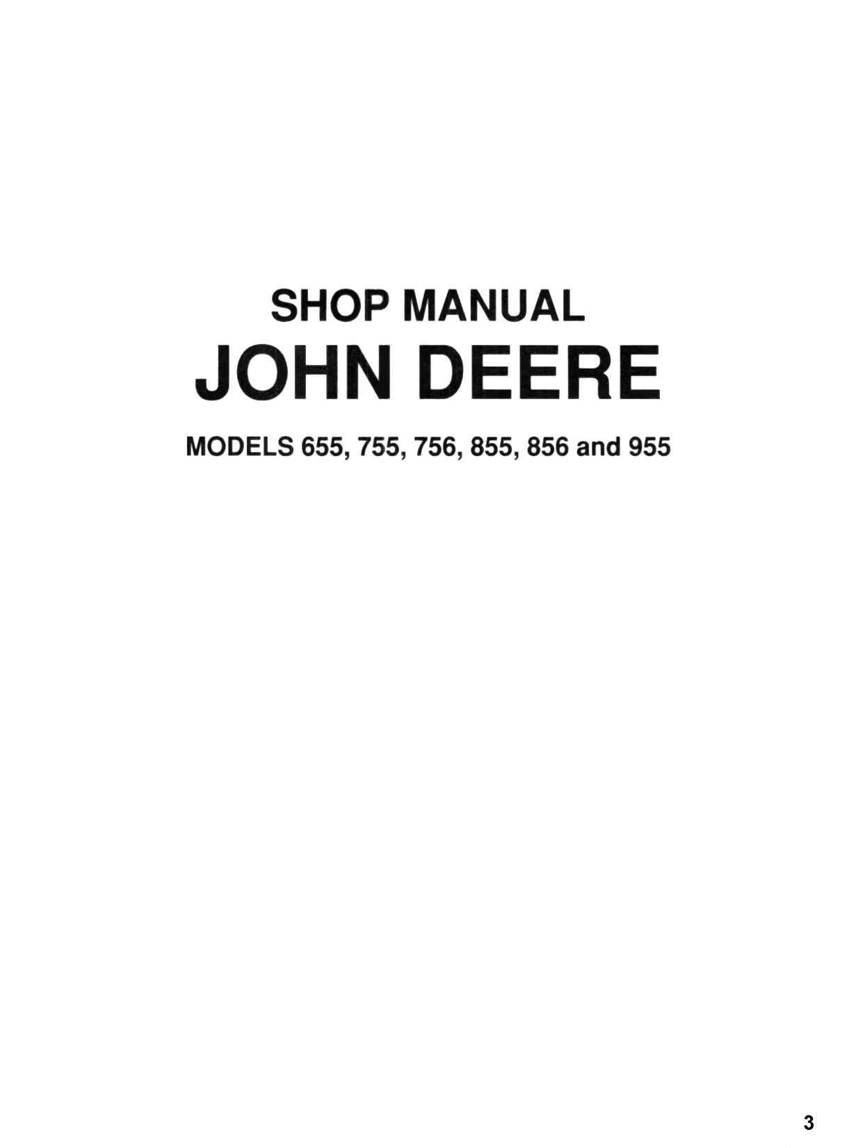 John Deere 655, 755, 855, 955, 756, 856 lawn tractor shop manual Preview image 3