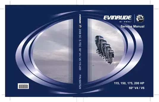2008 Evinrude E-TEC 115, 150, 175, 200 hp V4/V6 outboard motor service manual Preview image 1