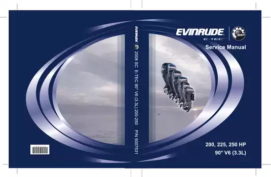 2008 Evinrude E-TEC 200, 225, 250hp, V6, 3,3 l, outboard motor service manual Preview image 1