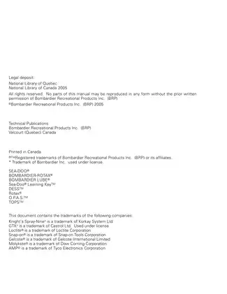 2005 Sea-Doo 4-TEC Vehicle Shop Manual Preview image 3
