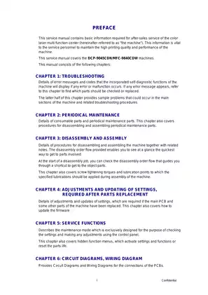Brother DCP-9045CDN/MFC-9840CDW Color Laser Printer Service Manual Preview image 3
