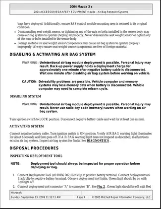 2004-2008 Mazda 3 GS, Mazda 3 GT repair manual Preview image 4