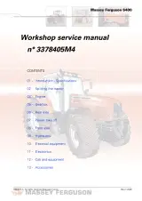 2004–2013 Massey Ferguson 6475, 6480, 6485, 6490, 6495, 6499, 6497, 6470, 6465, 6460, 6455, 6445 Tractor Workshop Service Manual (P/N 3378405M4) – preview page 1