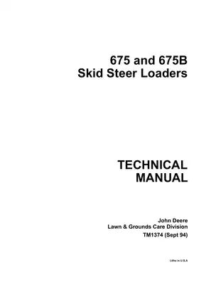 John Deere 675, 675B manual Preview image 1