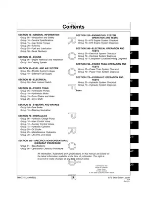 John Deere 675 Skid-Steer Loader Technical Manual Preview image 3