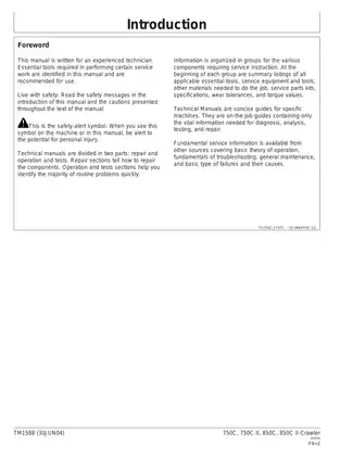 John Deere 750C & 850C Crawler Dozer Technical Manual Preview image 2