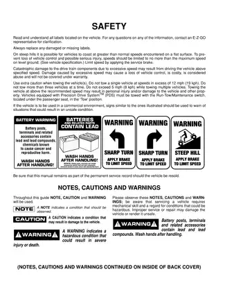 E-Z-GO Electric & Precision Drive System™ Golf Car Repair Manual (2001+) Preview image 2