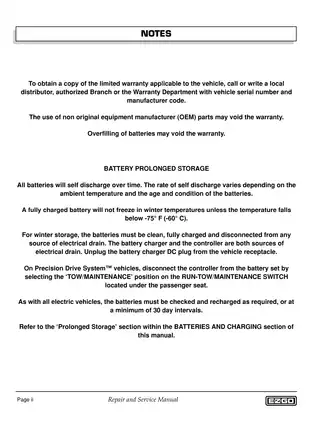 E-Z-GO Electric & Precision Drive System™ Golf Car Repair Manual (2001+) Preview image 4