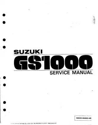 Suzuki GS1000 Service Manual - Comprehensive Repair Guide Preview image 1