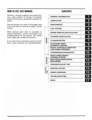 1986-1987 Honda TRX70 Fourtrax manual Preview image 2