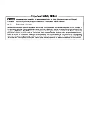 Comprehensive Honda Motorcycle Service Manual 1995-1996 Preview image 2