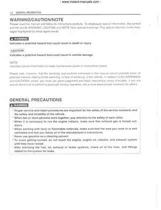 Suzuki LT-Z400K3 (2003) Comprehensive Service Manual Preview image 2