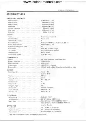 1984-1990 Suzuki LT50 ATV repair and service manual Preview image 5