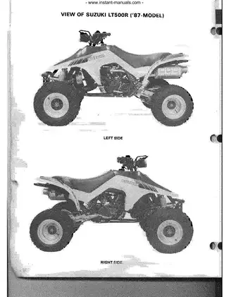 1987-1990 Suzuki LT500, LT500R, LT500R, LT500RJ, LT500RK, LT500RL ATV repair and service manual Preview image 1