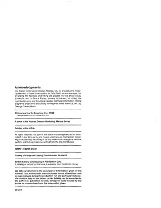 Honda VT1100 Shadow Owners Workshop Manual (1985-1998) Preview image 3