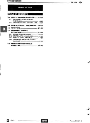 Aprilia RST Mille Service Manual (Release 00/2002-03) Preview image 3