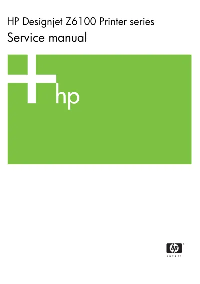 Preview: HP Designjet Z6100 42-inch / 60-inch Printer OEM Service Manual 2007–2008 (Second Edition)